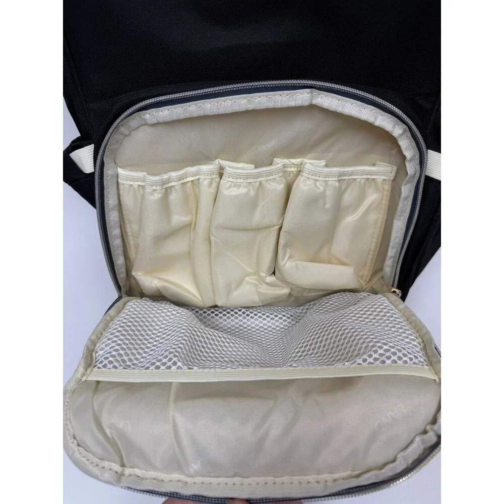 LAND Mommy & Baby Diaper Bag Backpack Black Maternity Tote Multi Pocket NWT